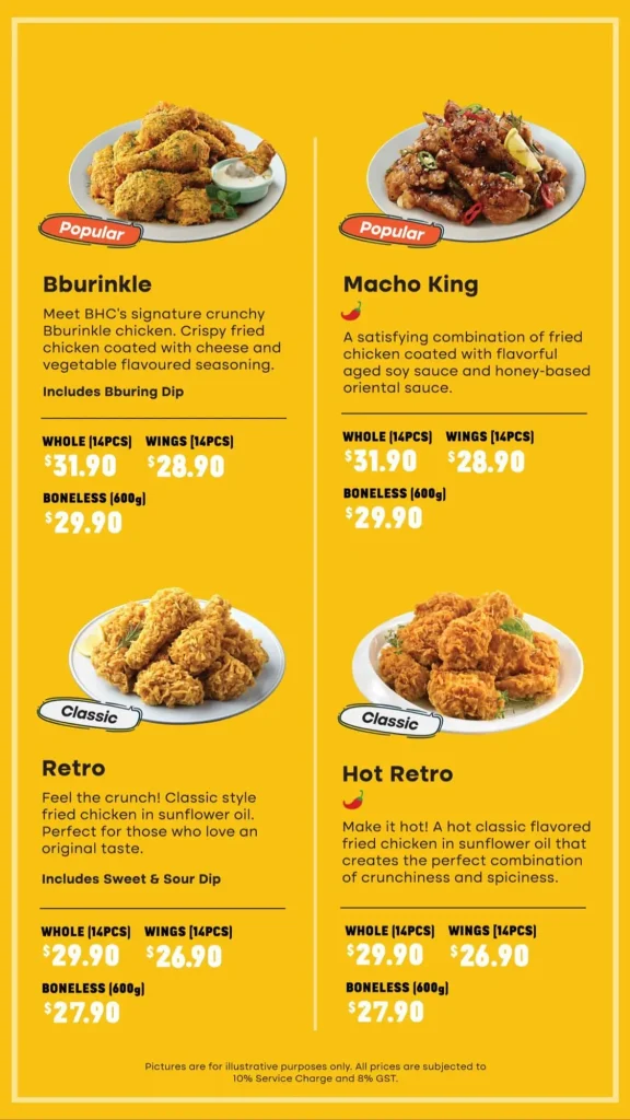 BHC Chicken Menu