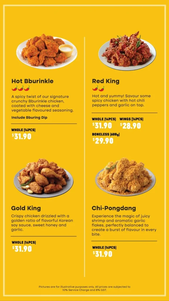 BHC Chicken Menu